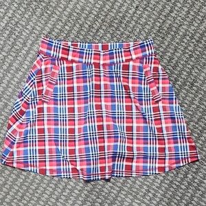 Talbots Red and Blue‎ Plaid Skater Skort Sz Small